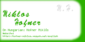 miklos hofner business card
